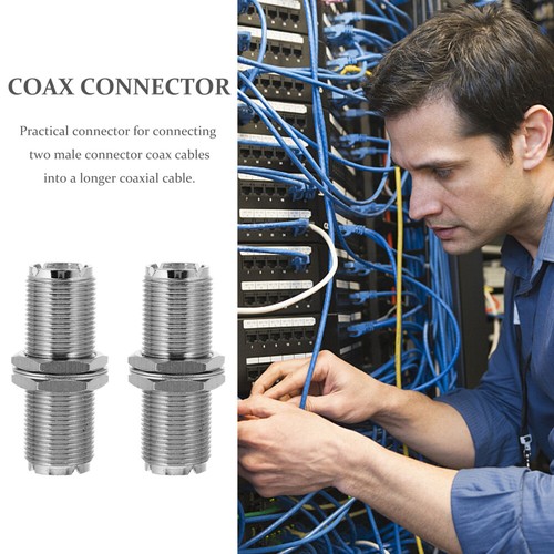 2 Pcs UHF Adapter Coax Connector Female Inner Wire Cable - Zdjęcie 7 z 10