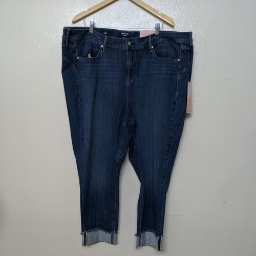 Pantalones de mezclilla ajustados para mujer NYDJ Boost 26 curvas azules 360 puño crudo con cremallera tobillo Jackson - Imagen 2 de 10