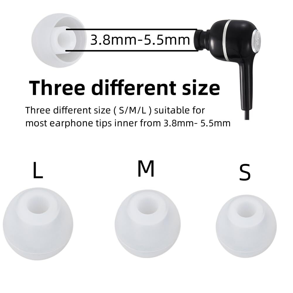 Ear Tips for in-Ear Headphones replacement earbud tips Silicone Earbuds Tips ...-image