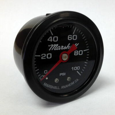 Marshall 1.5'' Direct Mount Filled Fuel/Oil Pressure Gauge Black Dial LBB00100