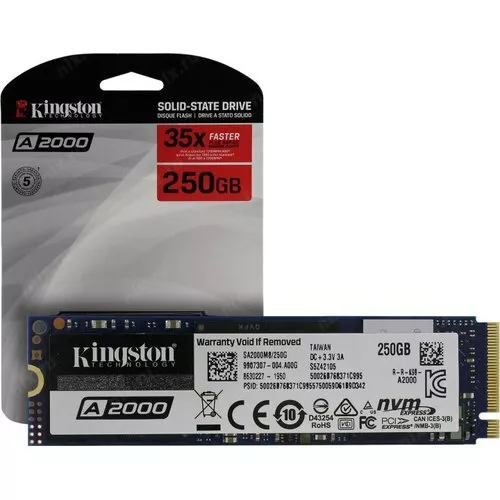 Kingston 250GB A2000 M2 NVMe PCI Express SA2000M8 250G Solid State Drive UK