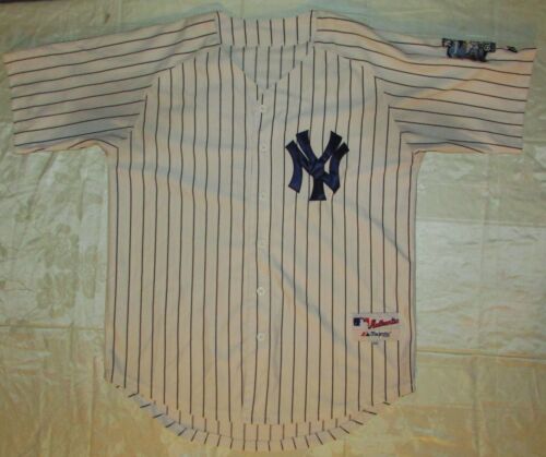 2011 MAJESTIC AUTHENTIC YANKEES MARIANO RIVERA #42 SIZE 50 PINSTRIPE JERSEY, VG