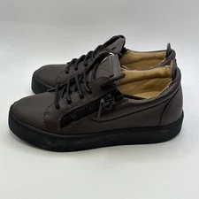 Giuseppe Zanotti Donna Leather Sneakers Womens Brown US 6.5/EU36.5 Made In Italy