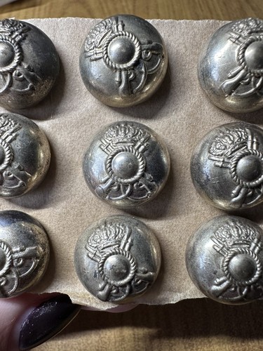 Lot 10 Boutons De Uniforme Militaire Artillerie Forces Armées Italien Mz - 第 2/3 張圖片