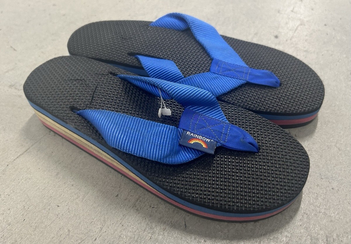 Mens Rainbow Vintage Rainbow Flip Flops 80s 8s Rainbow Flip Flops
