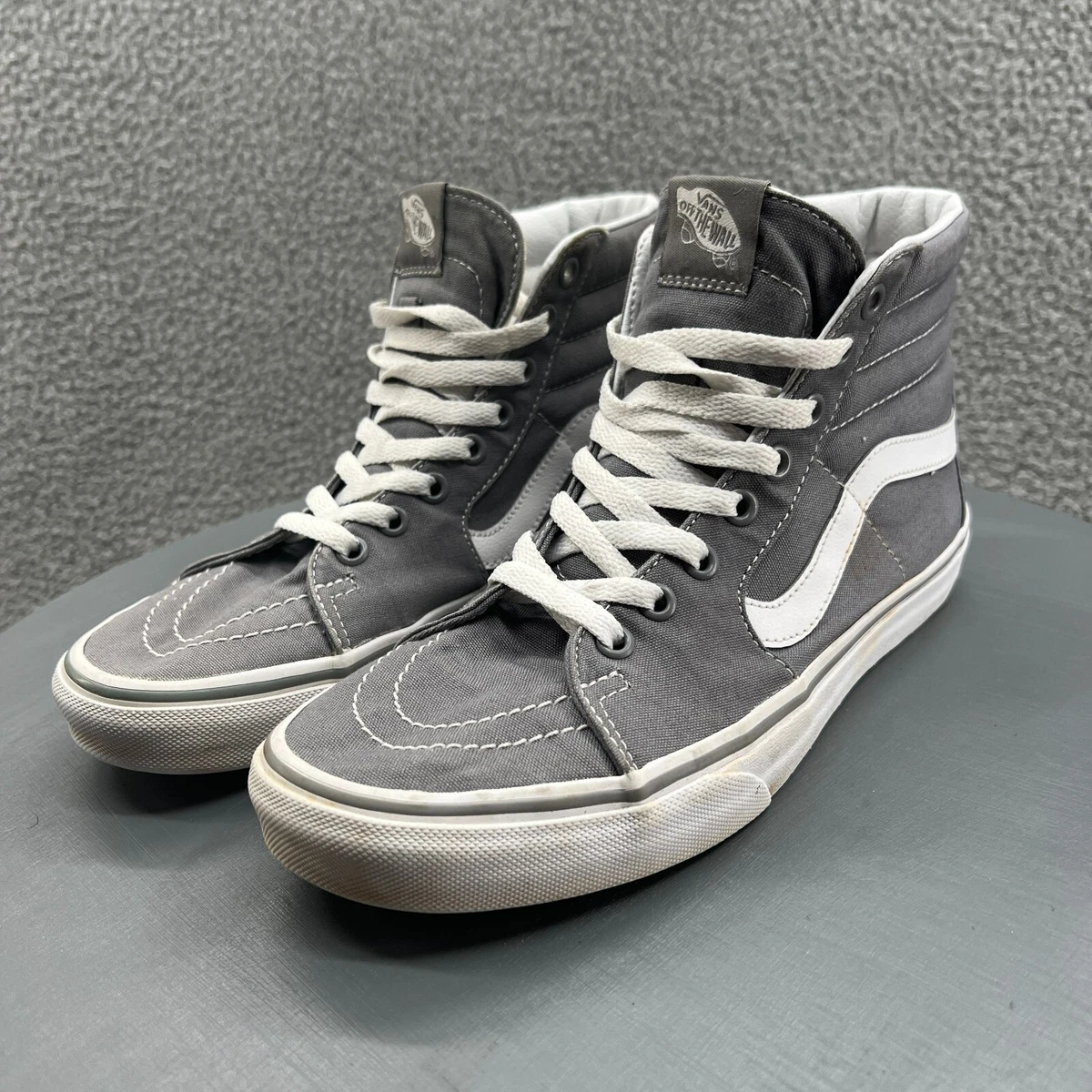 Vans off the wall Gray White High Top Skate Shoes 721454 Men s 7.5 Women s 9