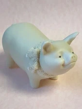 DEPT 56 Happy Pig Figure Porcelain Bisque Cute Piggy Vintage Snowbabies 🐷 4”L
