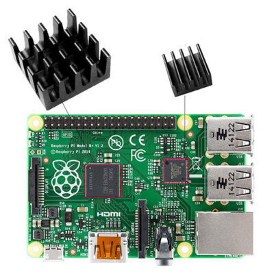 Kühlkörper aus Aluminium für Raspberry Pi B+, Pi 2, Pi 3 