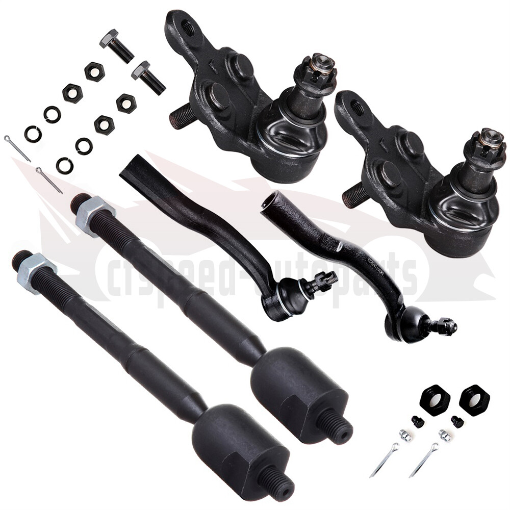 6pcs Front Lower Ball Joints Tie Rod End For 2002-2003 Lexus ES300 Toyota Camry