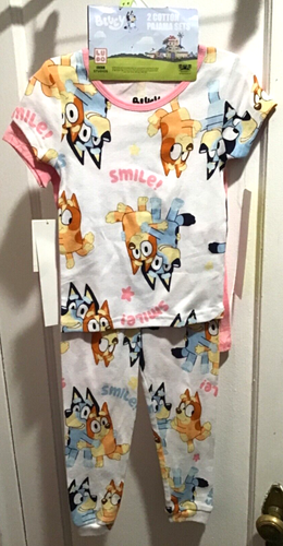 NWT Toddler Girls BLUEY “Smile” sz 4 Pajama (2) Set Pink Bingo $48