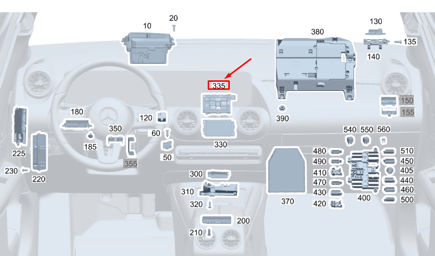 MB GLA H247 Halterung für elektronische Zündsteuereinheit RHD A2475457900