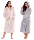 Ladies Snuggle Dressing Gown Robes Extra Long Super Soft Cuddly Bathrobe Gowns