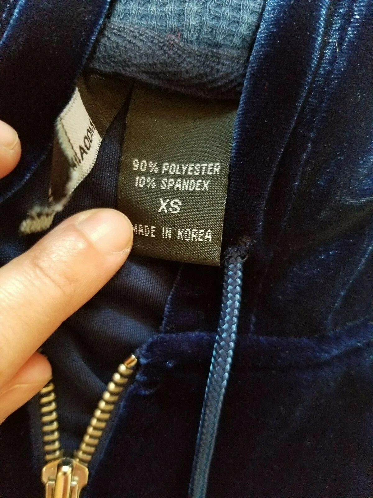 UNDERCOVER MODA INTERNATIONAL VICTORIA'S SECRET FELPA CON CAPPUCCIO FULL ZIP IN VELLUTO BLU TAGLIA XS