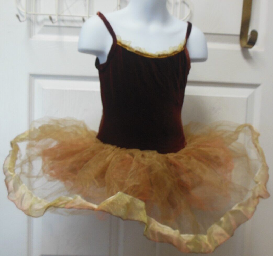 Sample dance costume multicolor tulle graduated tutu brown velvet SMALL ...