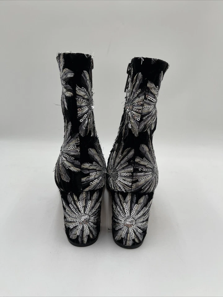 Женские Marc Fisher Grazia блестки бархата ботинок черный/серебро размер 5 М - Изображение 4 из 4