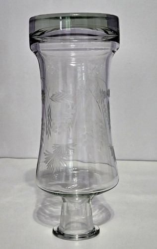 Leonard Silver Summerfield Romanian Glass Etched Decanter Flowers & Wheat 10.5" - Picture 7 of 10