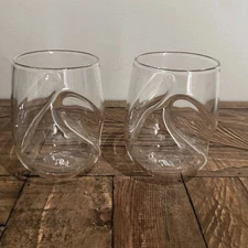Dragon Glassware 16 Oz Stemless Wave Tumblers Set Of 2 Handcrafted Dragon Glass