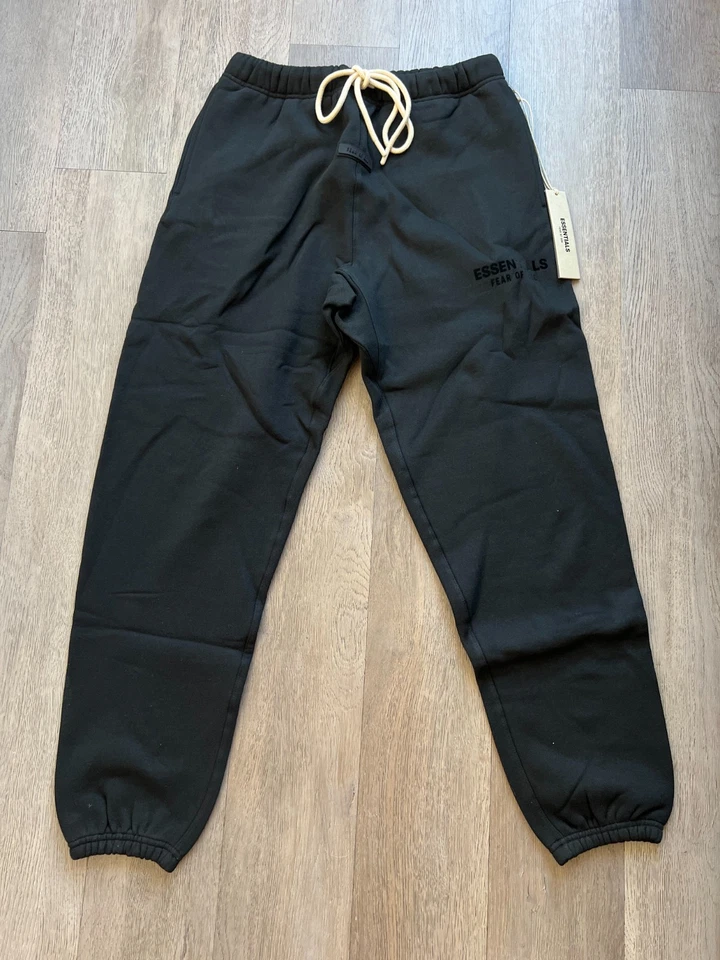 NEW Fear of God Essentials Stretch Limo Black Sweatpants Size Small Authentic✅ - Image 2 of 4