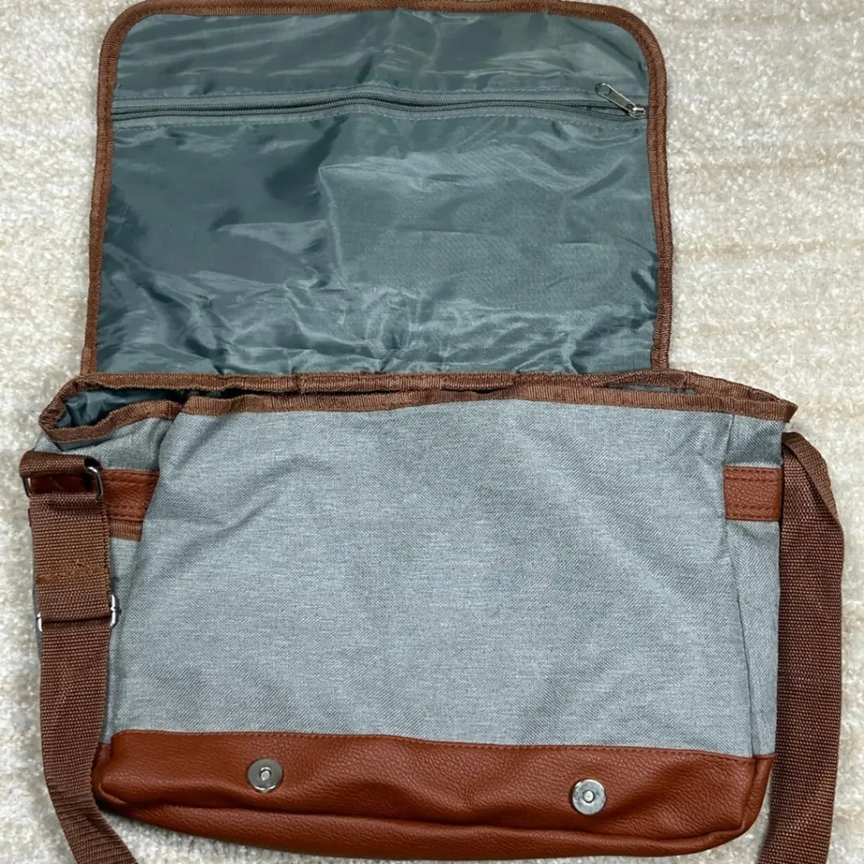 Bolso Mensajero Braves Gris Marrón Correa Ajustable 100 Poliéster Foto 4 de 4