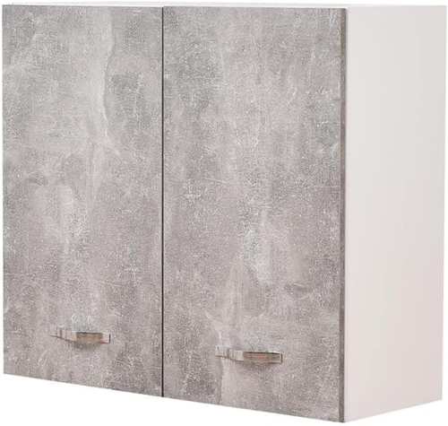 Pensile Da Cucina a Parete, Armadio Sospeso in Legno Con Due Ante 1 Ripiano E 2 - Foto 7 di 12