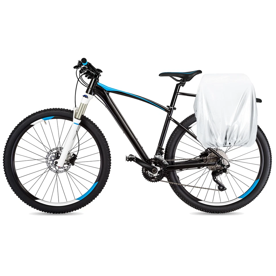 100L Bicycle Rear Rack Rain Cover Waterproof Bike Rain Cover, L, Silver - Image 4 of 4