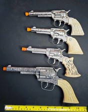 Vintage Pony Boy 10" Western Diecast Toy Cap Pistol Shooter with 3 others  caps