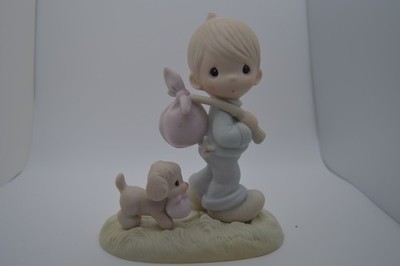 Precious Moments Figurine  You Can't Run Away From God,'' 1983, E-0525