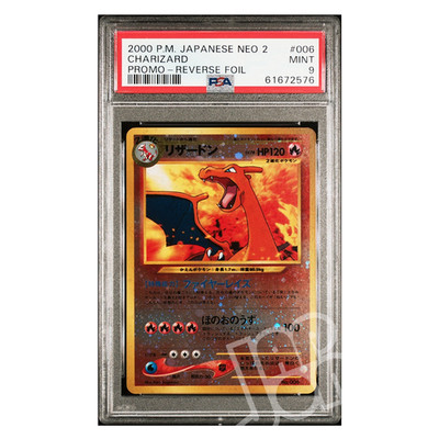 Pokémon Karte Charizard JP Neo 2 006 Promo Reverse Foil - PSA 9 MINT