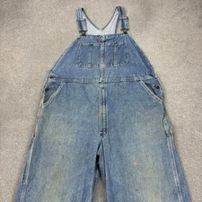 Dickies Dungarees Adult 38x30 Blue Overalls Bib Denim Work Wear Carpenter Mens