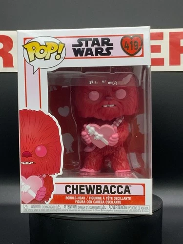Funko POP! Star Wars Valentine's Day Chewbacca Pink #419 Vinyl Figure Damaged Bo