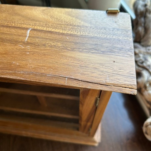 Ironwood Gourmet Acacia Wood Hanging Tea Chest spice rack with Glass Door - Picture 10 of 15