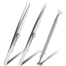 High Precision 3-Pack Diamond Tweezers with Claw - Jewelry Making Essentials