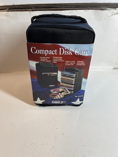 Caseit Black CD Zippered Case. Holds 15 CDs. BMI Case It New With Sleeve
