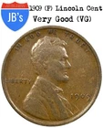 1909 (P) Lincoln Wheat Cent Penny Very Good (VG)