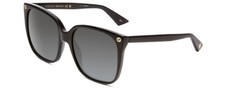 Gucci GG0022S 001 57M Black/Grey Gradient Butterfly Sunglasses For Women