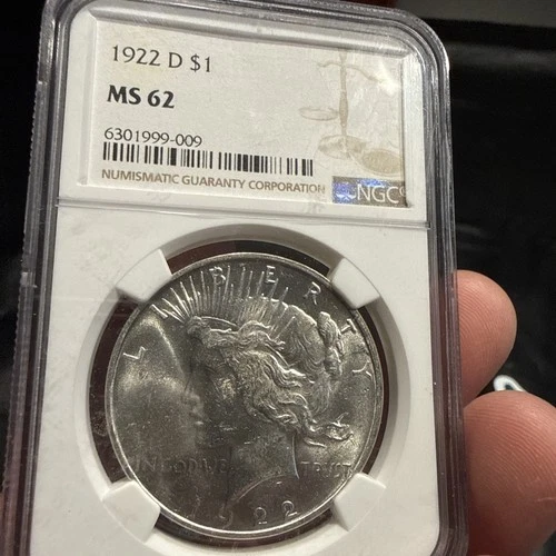 1922-D Peace Dollar, NGC MS-62 ** Blast White Blazer!