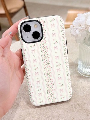 Redmi Note 14 5G Pink Bow Element Shockproof 1pc Floral, Striped, Plaid, Bow Lac