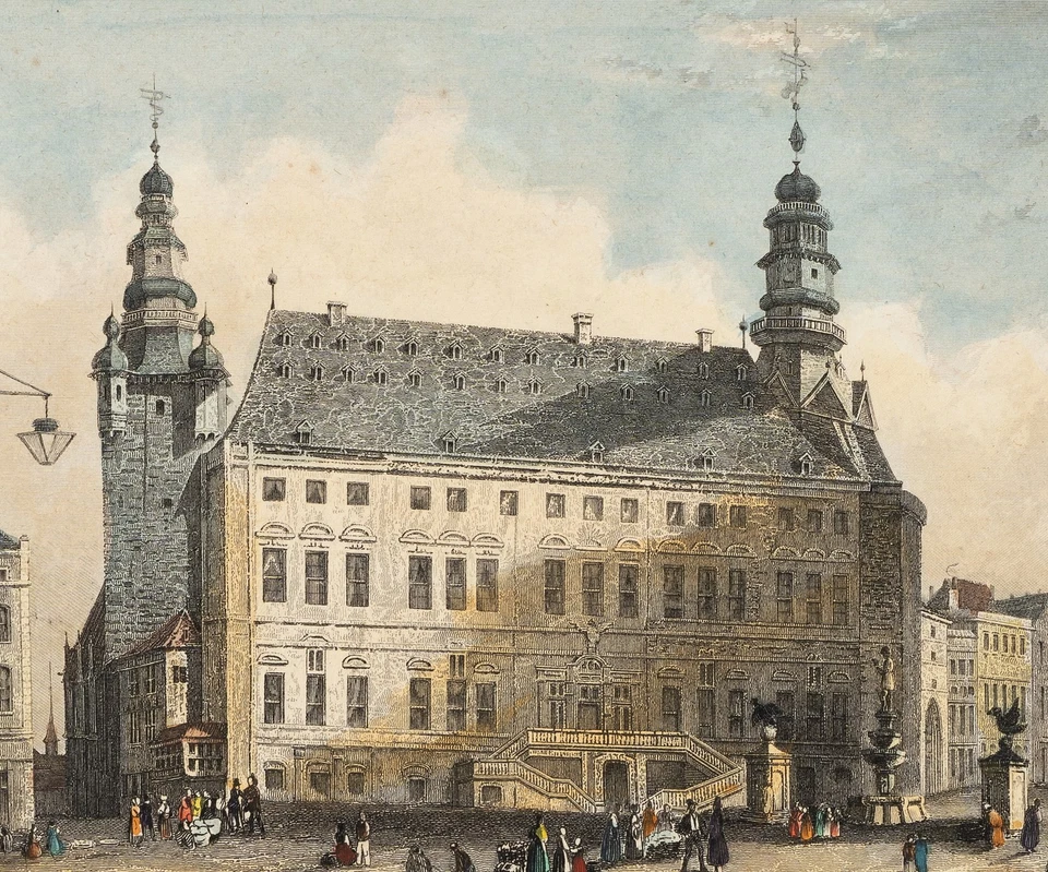 WINKLES (*1801) nach FROMMEL (*1789), Szenerie auf Marktplatz Aachen, Sst. - Bild 3 von 4
