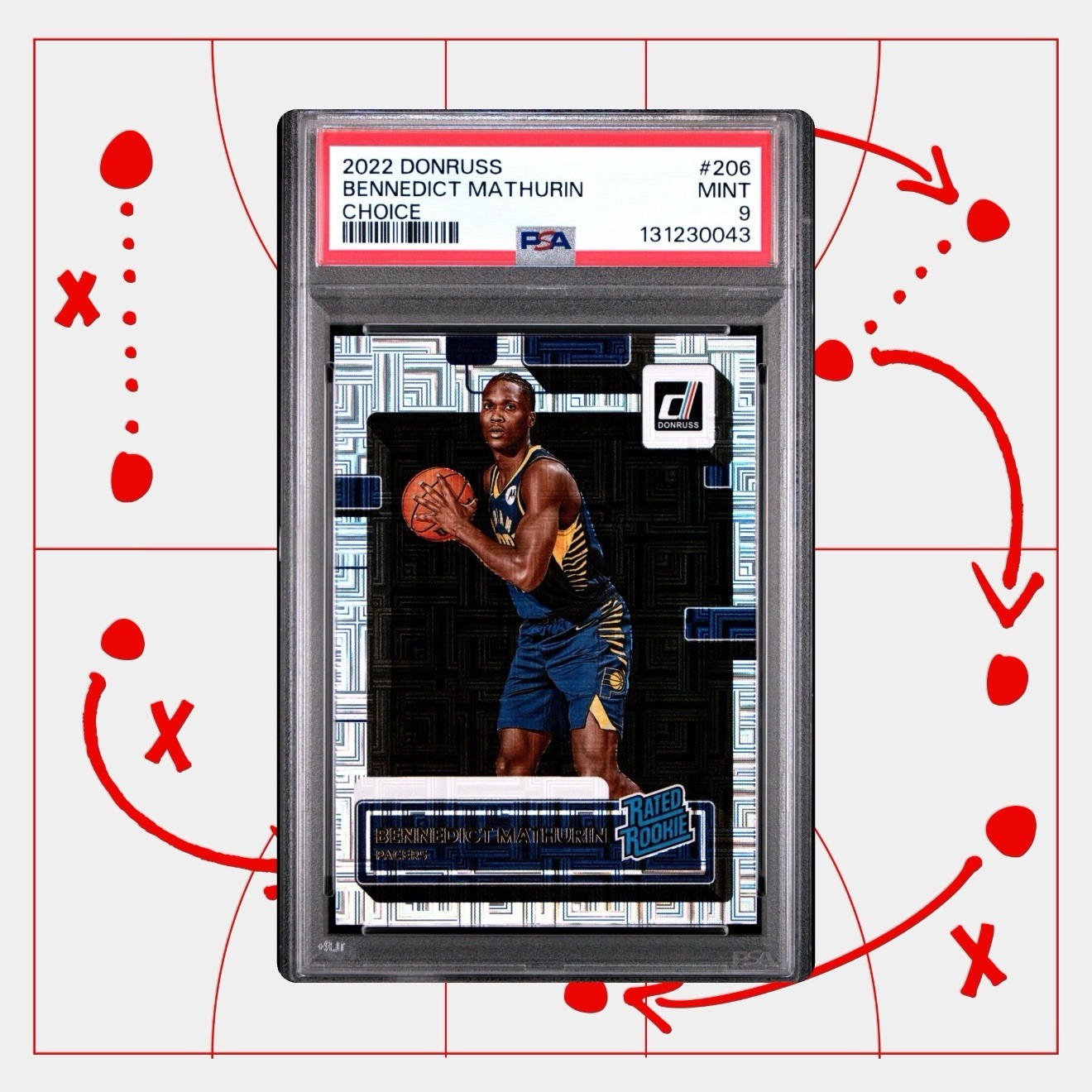 2022-23 Panini Donruss Rated Rookie Bennedict Mathurin #206 Choice PSA 9