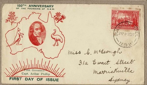 Australia 1937 Alf Campe Gov Phillip NSW Sesqui 2d FDC Cover