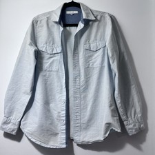PD C Mens Button Up Shirt Small Light Blue Long Sleeve Casual Cotton