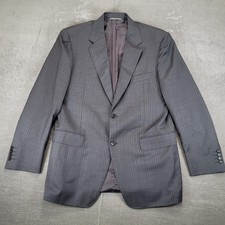Canali Men's Gray Pinstripe Suit Jacket Blazer 50R 2 Button Made Italy