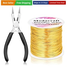 20 Gauge Gold Jewelry Wire 4-in-1 Pliers Kit - 82FT Tarnish Resistant Coppe...