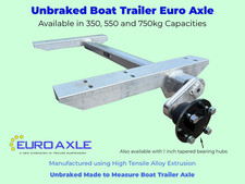 Unbraked Boat Trailer Axles - Up to 750kg - Genuine Euro Axle
