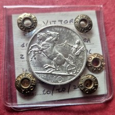 10 Lire 1929 BIGA 2 rosette Periziato FDC Vittorio Emanuele III ( 1901 - 1943 )