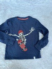 Tommy Bahama Boys Sz. 4 Skateboarding Skeleton Long Slv Tee. Cute, Fun