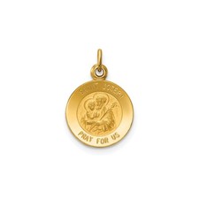 14k Yellow Gold Saint Joseph Medal Pendant Catholic Christian Religious Charm
