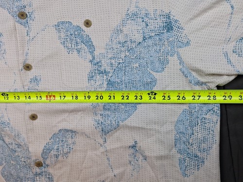 Tommy Bahama XXL Shirt White Blue Leaves Hawaiian Silk Shirt Floral Beach Preppy - Picture 4 of 13