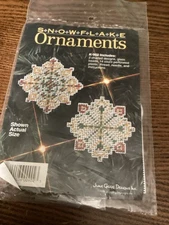 June Grigg Designs. Snowflake Ornaments. K902 Stitching On Plastic. NIP