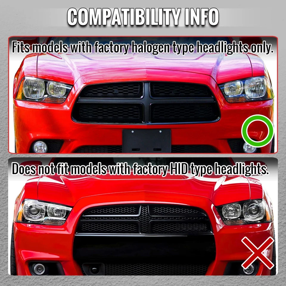 Fit 2011-2014 Dodge Charger Smoke Halogen Projector Headlights LED Sequential Foto 4 de 4